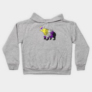 Non Binary Echidna He/Him Pronouns Kids Hoodie